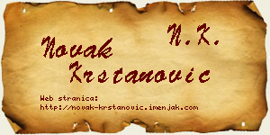 Novak Krstanović vizit kartica